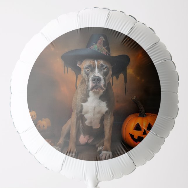 American Staffordshire Pumpkins Halloween Scary Balloon (Front)