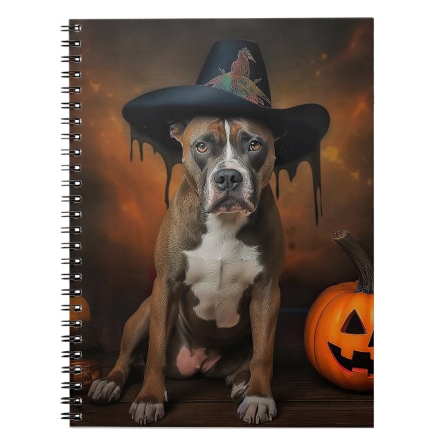 American Staffordshire Pumpkins Halloween Scary Notebook (Front)