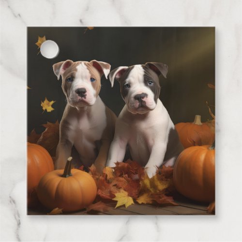 American Staffordshire Puppy Autumn Delight Favor Tags