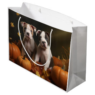 American Staffordshire Puppy Autumn Delight Large Gift Bag