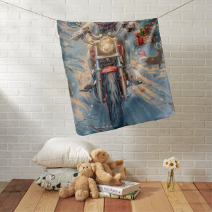 American Staffordshire Riding Motorcycle Christmas Baby Blanket