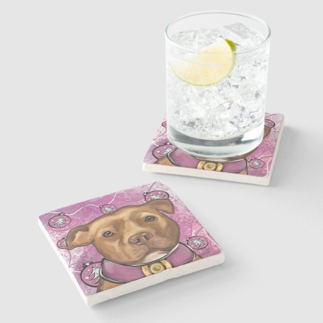 AMERICAN STAFFORDSHIRE   STONE COASTER (Side)