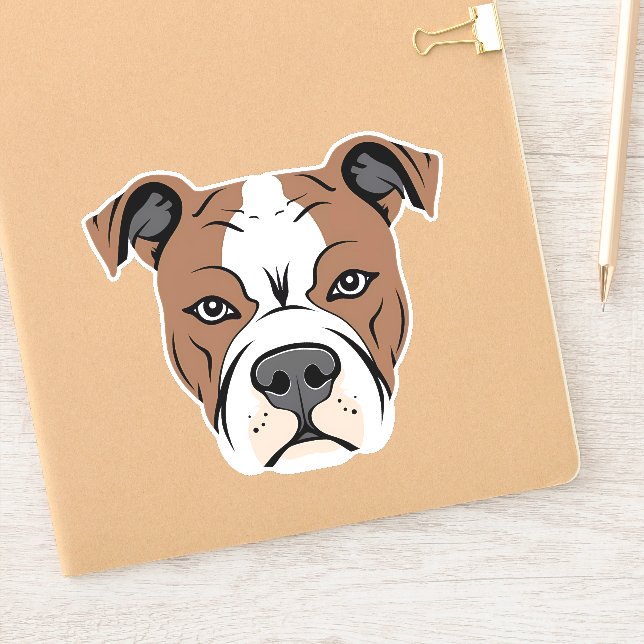 American Staffordshire Terrier Amstaff Dog Face Sticker (Notebook)