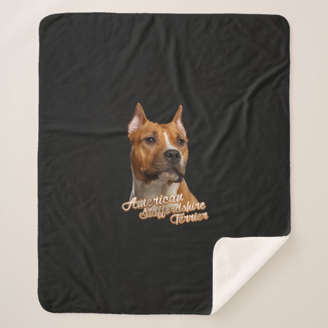 American Staffordshire Terrier - Amstaff Sherpa Blanket (Front)