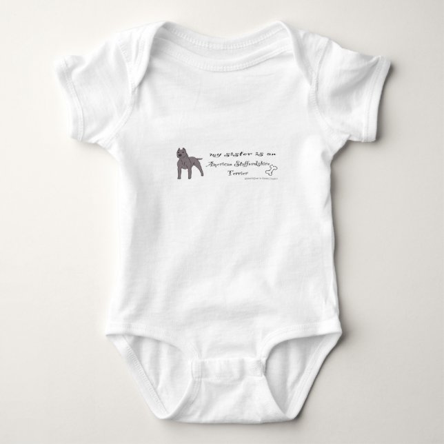american staffordshire terrier baby bodysuit (Front)