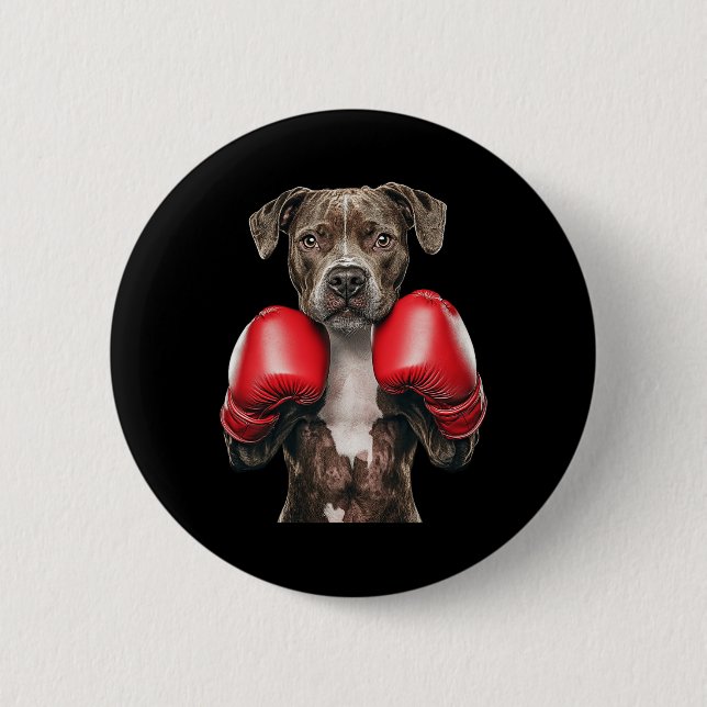 American Staffordshire Terrier Boxing  Button (Front)