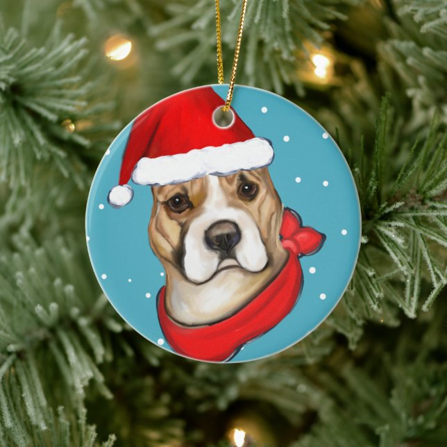 AMERICAN STAFFORDSHIRE TERRIER CERAMIC ORNAMENT (Tree)