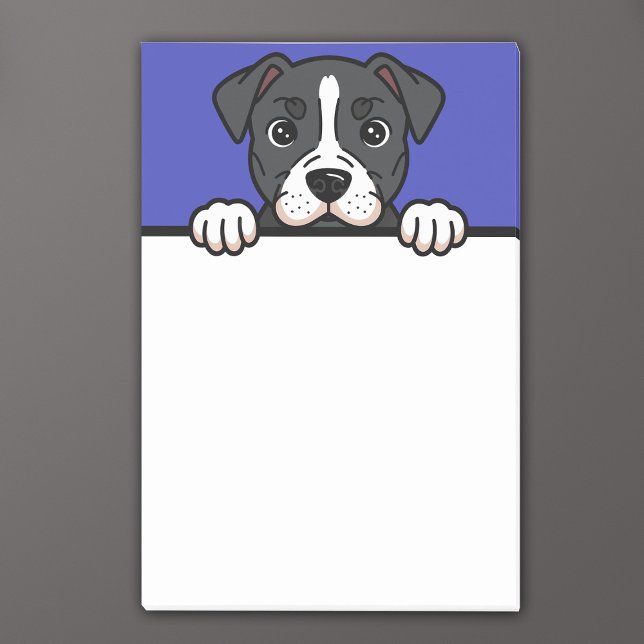 American Staffordshire Terrier Custom Amstaff Dog Post-it Notes (Cute peeking Amstaff Posti-it Notes for American Stafffordshire Terrier dog lovers.)