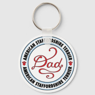 American Staffordshire Terrier Dad Keychain