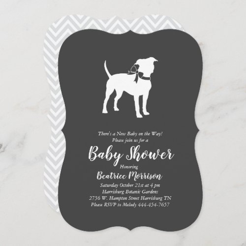 American Staffordshire Terrier Dog Baby Shower Invitation
