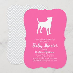 American Staffordshire Terrier Dog Baby Shower Invitation