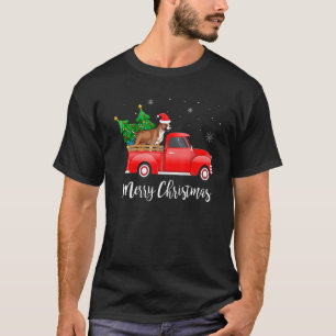 American Staffordshire Terrier Dog Riding Red Truc T-Shirt