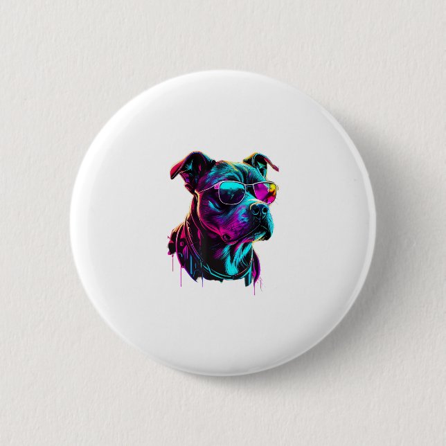 American Staffordshire Terrier Dogs American Staff Button (Front)