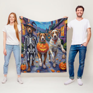 American Staffordshire Terrier Dogs Halloween Fleece Blanket