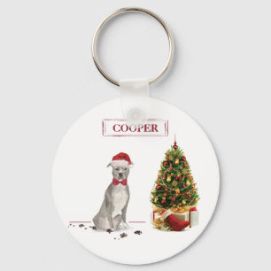 American Staffordshire Terrier Funny Christmas Dog Keychain