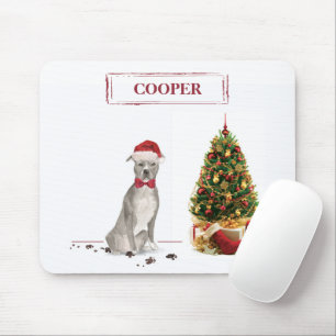 American Staffordshire Terrier Funny Christmas Dog Mouse Pad