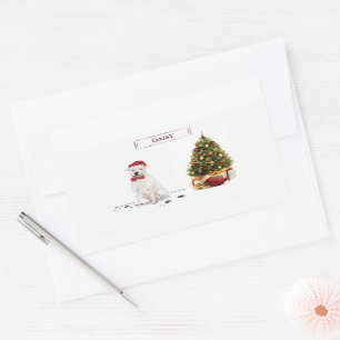 American Staffordshire Terrier Funny Christmas Dog Rectangular Sticker