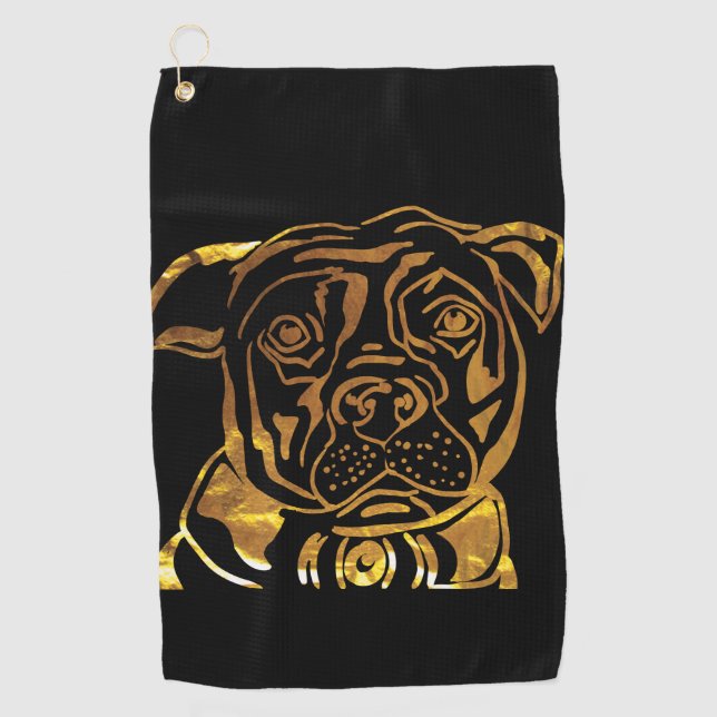 AMERICAN STAFFORDSHIRE TERRIER GOLF TOWEL (Front)