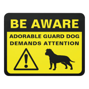 American Staffordshire Terrier Guard Dog Warning Door Sign