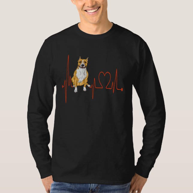 American Staffordshire Terrier Heartbeat Dogs Are  T-Shirt (Front)