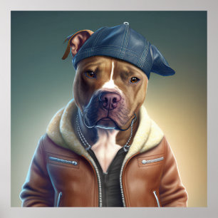 American Staffordshire Terrier Hipster Poster