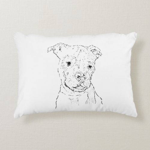 American Staffordshire Terrier Illustration Accent Pillow
