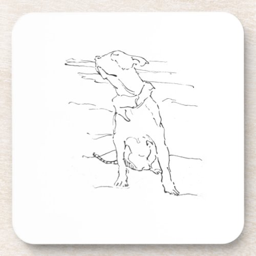 American Staffordshire Terrier Illustration Beverage Coaster