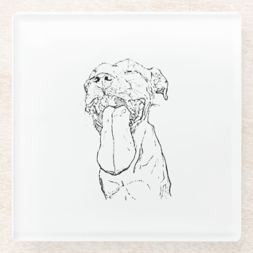 American Staffordshire Terrier Illustration Glass Coaster