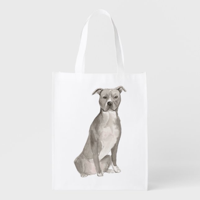 American Staffordshire terrier illustration Grocery Bag (Front)