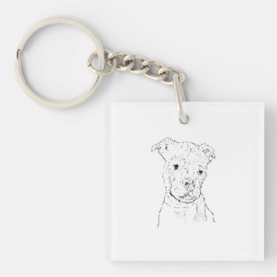 American Staffordshire Terrier Illustration Keychain