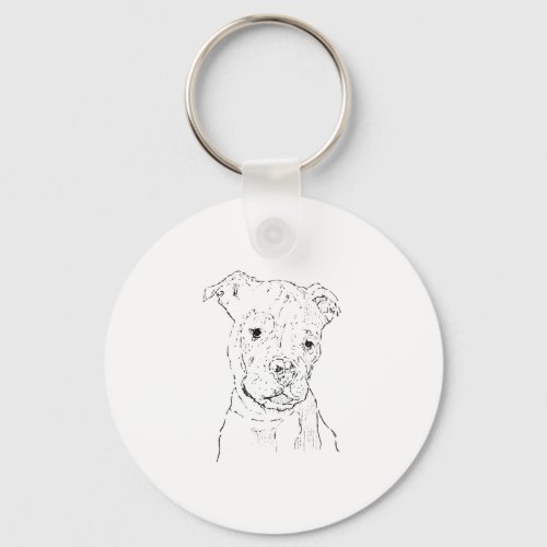 American Staffordshire Terrier Illustration Keychain