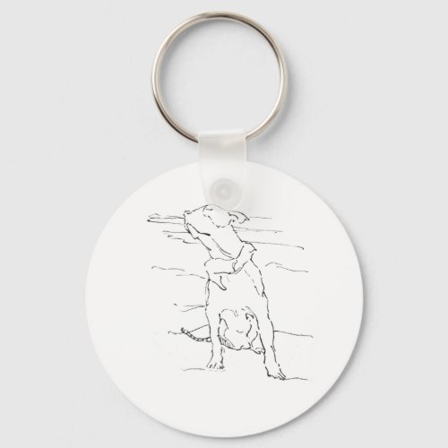 American Staffordshire Terrier Illustration Keychain