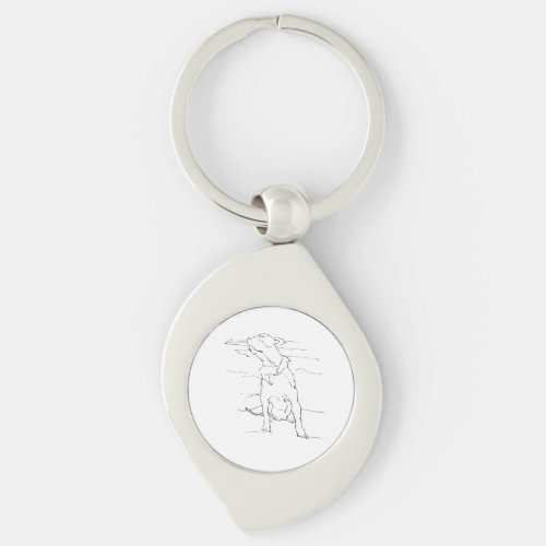 American Staffordshire Terrier Illustration Keychain