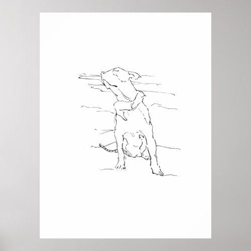 American Staffordshire Terrier Illustration Poster