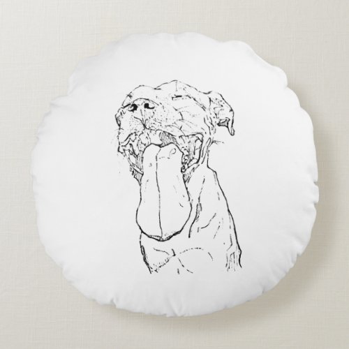 American Staffordshire Terrier Illustration Round Pillow