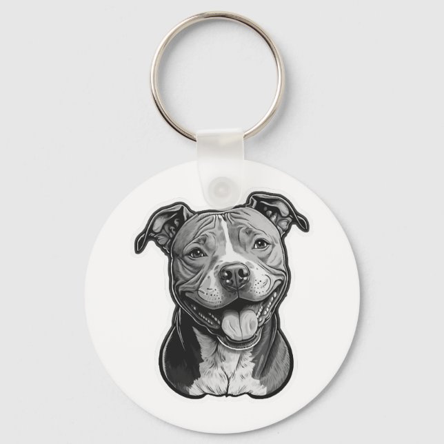 American Staffordshire Terrier Keychain (Front)