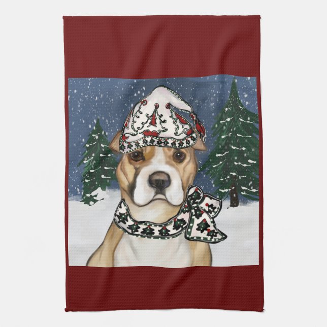 AMERICAN STAFFORDSHIRE TERRIER     KITCHEN TOWEL (Vertical)