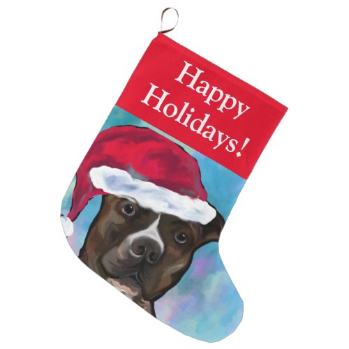 AMERICAN STAFFORDSHIRE TERRIER    LARGE CHRISTMAS STOCKING
