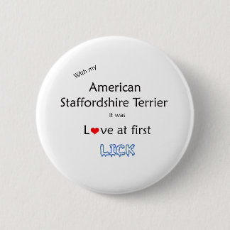 American Staffordshire Terrier Lick Design Pinback Button
