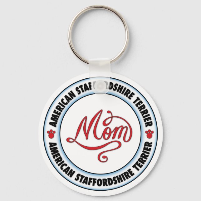 AMERICAN STAFFORDSHIRE TERRIER mom Keychain (Front)