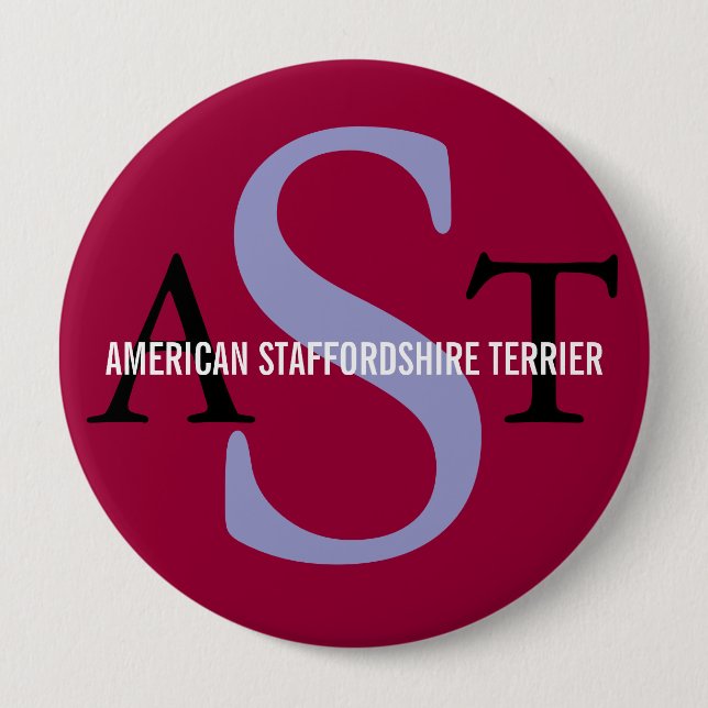 American Staffordshire Terrier Pinback Button (Front)