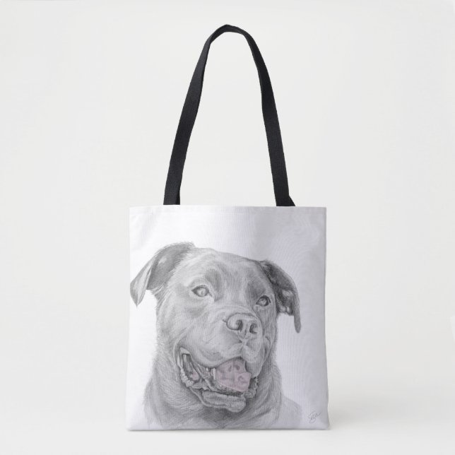 American Staffordshire Terrier Pitbull Murphy Art Tote Bag (Front)