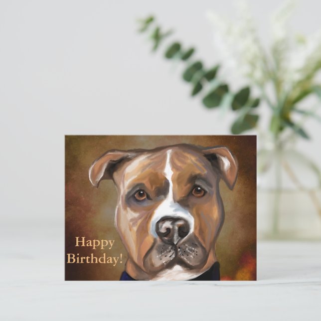 AMERICAN STAFFORDSHIRE TERRIER  POSTCARD (Standing Front)