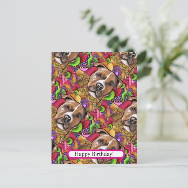 AMERICAN STAFFORDSHIRE TERRIER  POSTCARD (Standing Front)