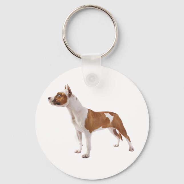 American Staffordshire Terrier  Puppy Dog Keychain (Front)