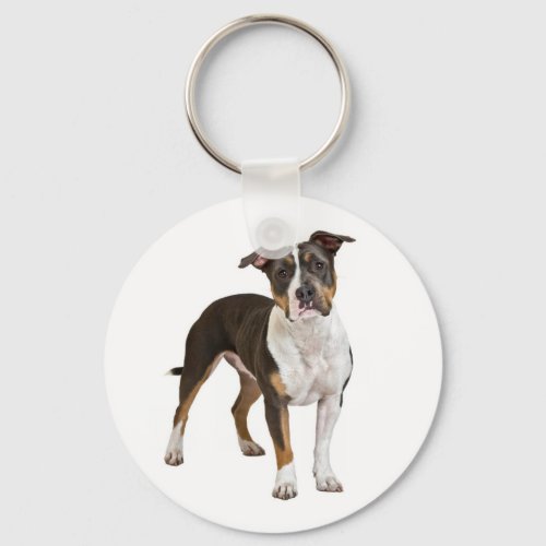 American Staffordshire Terrier  Puppy Dog Keychain