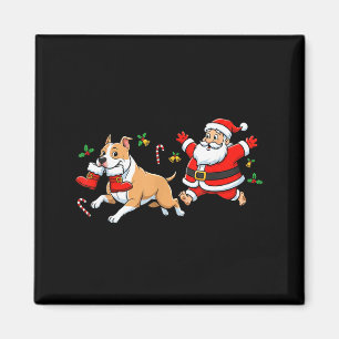 American Staffordshire Terrier Santa Claus Boots C Magnet