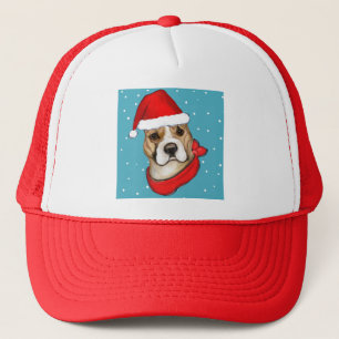 American Staffordshire Terrier santa Trucker Hat