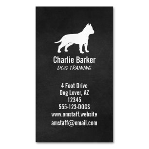 American Staffordshire Terrier Silhouette AmStaff Business Card Magnet