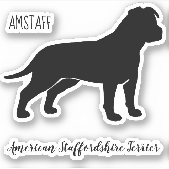 American Staffordshire Terrier Silhouette AmStaff Sticker (Front)
